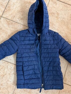 Lands' End Kids Navy Hooded Puffer Coat